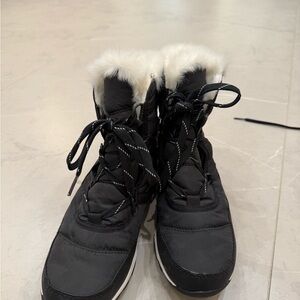 Sorel Black and White Heeled Boots